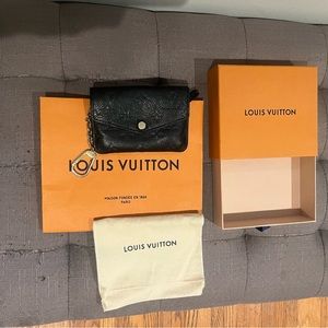 Black Louis Vuitton keychain wallet with zipper for change